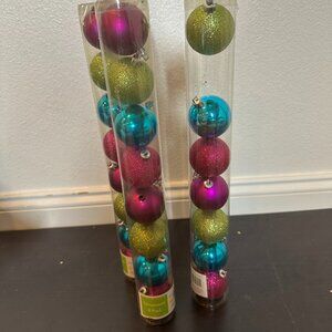 Multicolored Christmas Ornaments 3 Set Multi-colored Glitter Ball